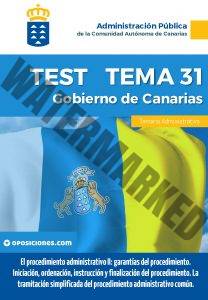 Gobierno de Canarias - Administrativo Tema 31 - Test