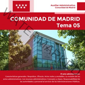 Auxiliar Comunidad de  Madrid - Tema 05 - Test 04